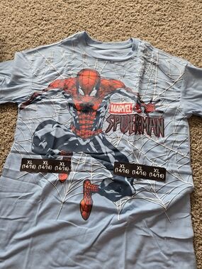 BRAND NEW Marvel Spider-Man Tee - Light Blue, Red & Black